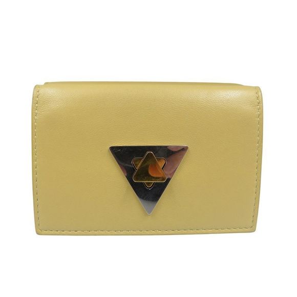 Bottega Veneta Handbags - Bottega Veneta Triangle Tiny Wallet Calfskin Gold Hardware Silver Hardware